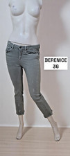 Berenice Taille 36 pantalon jeans jean denim vert gris kaki femme