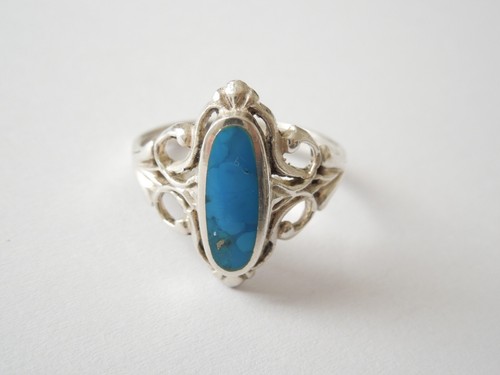 Bague argent pierre bleue - argent,