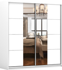 Armoire à portes coulissantes armoire avec miroir POLA 38 203 cm