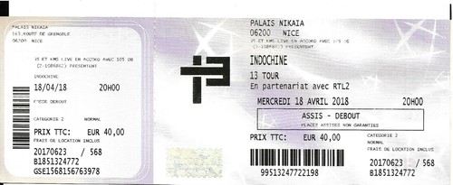 Billet concert indochine - billet,