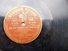 LOT DE TROIS DISQUES 78 TOURS PHONOGRAPHE PATHE SAPHIR