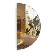 80 cm Miroir Semi Circulaire Miroir Mural Boho Loft Salon Chambre a Coucher