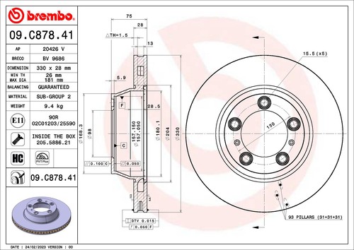 Disque frein brembo - disque, de