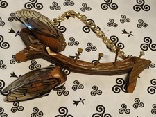 ancien porte-clefs bois avec cigale et cigale murale années 40/60