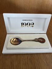 Robbe&berking Cuillère De L'Année 1992 925er Sterling Argent Doré Papillon