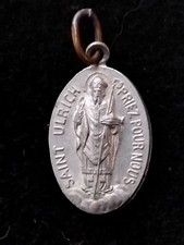 Ancienne médaille religieuse Saint Ulrich aluminium