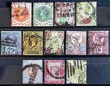 1887/1900 - Grande Bretagne - "Jubilé Reine Victoria" - 12 timbres oblitérés 