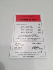 CARTE GOUFFRE DE HELM PIÈCE DÉTACHÉE MONOPOLY LE SEIGNEUR DES ANNEAUX