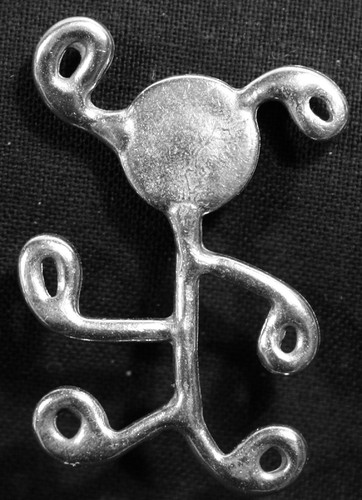 Curly man pin celtic cross - curly,
