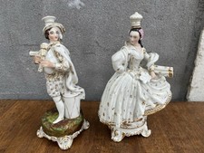 Paire de flacons en porcelaine Vieux Paris signés Jacob PETIT couple