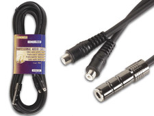 Câble Jack 6,35 STEREO Femelle vers 2 RCA Femelle Long 6 Métres 122018