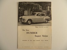 Brochure anglaise the new HUMBER Super Snipe de 1953