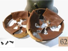 Coiffe intérieure cuir vieilli couleur brun casque Allemand M16 + rivet WWI t.62