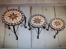 trio tabourets porte fleurs en