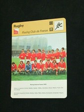 FICHE CHAMPION RUGBY  RACING CLUB DE FRANCE  RCF  1977-1978   ( maillot )