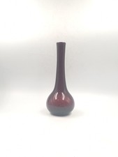 Vase Soliflore Verre Bullé Soufflé Violet Signe Biot France Vintage Midcentury