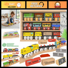 12 PCS Wooden Magnetic Train