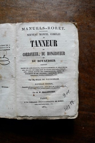 Manuel tanneur corroyeur - manuel,