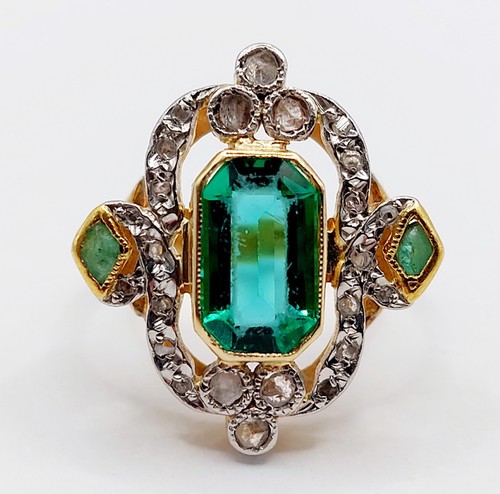 Bague marquise antique - or, 18k
