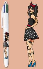 BIC STYLO 4 COULEURS COLLECTOR - EDITION TATTOO - " PIN UP "