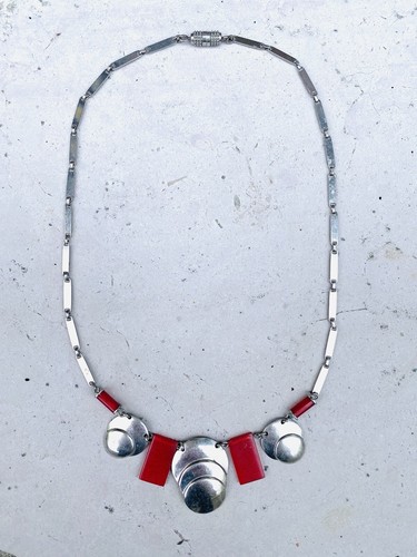 Collier art déco métal - collier,