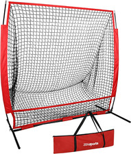 5X5Ft Portable Baseball & Softball Net, Practice Hitting and Pitching Net with B