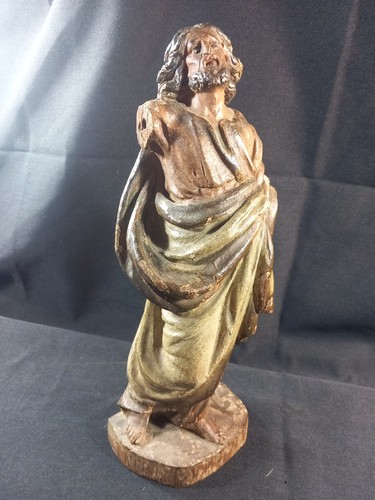 Statuette saint bois sculpté - saint,