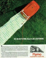 publicité Advertising 0121 1983  Flymo tondeuse à coussin d'air XE 38 elle a est
