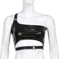 Femme Gilet Haut Court Simili