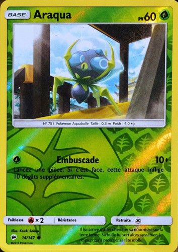 Carte pokémon 147 - 14/147, araqua