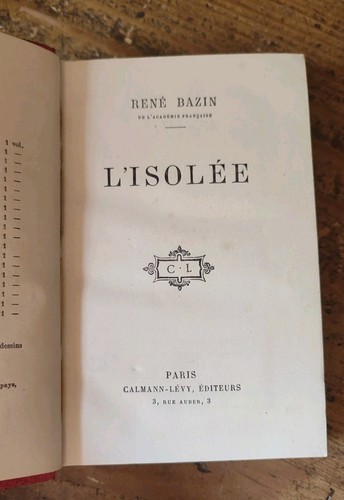 Livre ancien isolée rené - l'isolée,