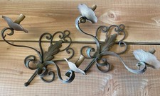 Paire d Applique Art Deco Ancien Fer Forgé Extérieur Lampe Lustre Design