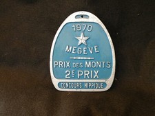CHEVAUX PLAQUE CONCOURS HIPPIQUE 2eme prix des Monts MEGEVE  1970