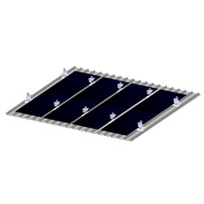 Kit de structure pour quatre panneaux photovoltaïques verticaux orientés vers...