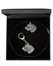 Lévrier irlandais - set d'un chien, bijoux dans une boîte noire Art Dog FR