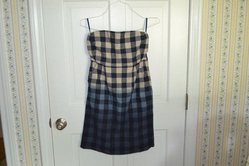 New gap plaid strapless dress - plaid,