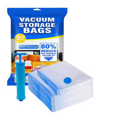 Sac de rangement sous vide avec pompe Premium | Lot de 3 taille L (60x80cm)