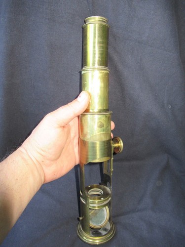 Rare antique microscope brass - microscope,