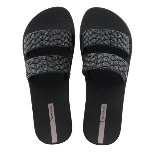 Tongs noirs pailletés pour