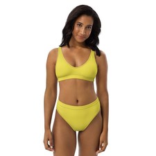 High Waist Bikini Damen Gelb |