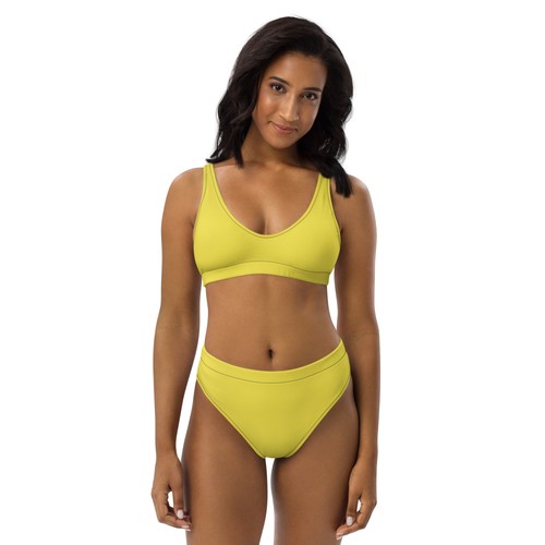 High waist bikini damen - gelb, |