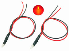 2x Ampoules LED diode Luciole ROUGE Pré Câblé 3mm haute luminosité 12V