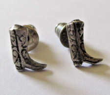 boucles d'oreilles clou argent country bottes santiag cow boy bijou Vintage 3011