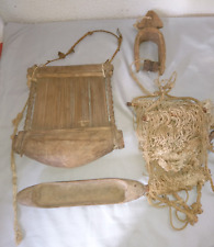 ANCIEN OUTIL METIER A TISSER ET POULIE  ART AFRICAIN DOGON 1950 EN BOIS