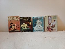 4 Plaques Publicitaire en Tole Viandox , Nestlé , Réglisse Thevenot et Coca Cola