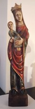 Grande statue bois polychrome - grande,