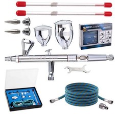 KIT professionnel Aérographes FENGDA DOUBLE-ACTION Buse 0,3 + 0,5 + 0,8mm 