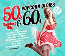 CD Popcorn Oldies: 50s & 60s Greatest Hits D'Artistes Divers 3CDs