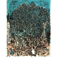 COTTAVOZ André - Lithographie originale "Paradis - 5" 27x20cm - 1962