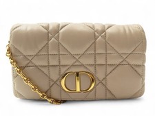 NEUF SAC A MAIN POCHETTE DIOR CARO S5135 POUCH CUIR CANNAGE SABLE WOC BAG 2500€